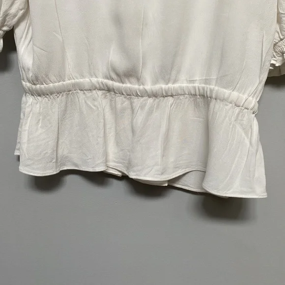 ❗️SOLD❗️ Sunday Best Off White Short Sleeve Embroidered Marisol Blouse Size M - Picture 9 of 11
